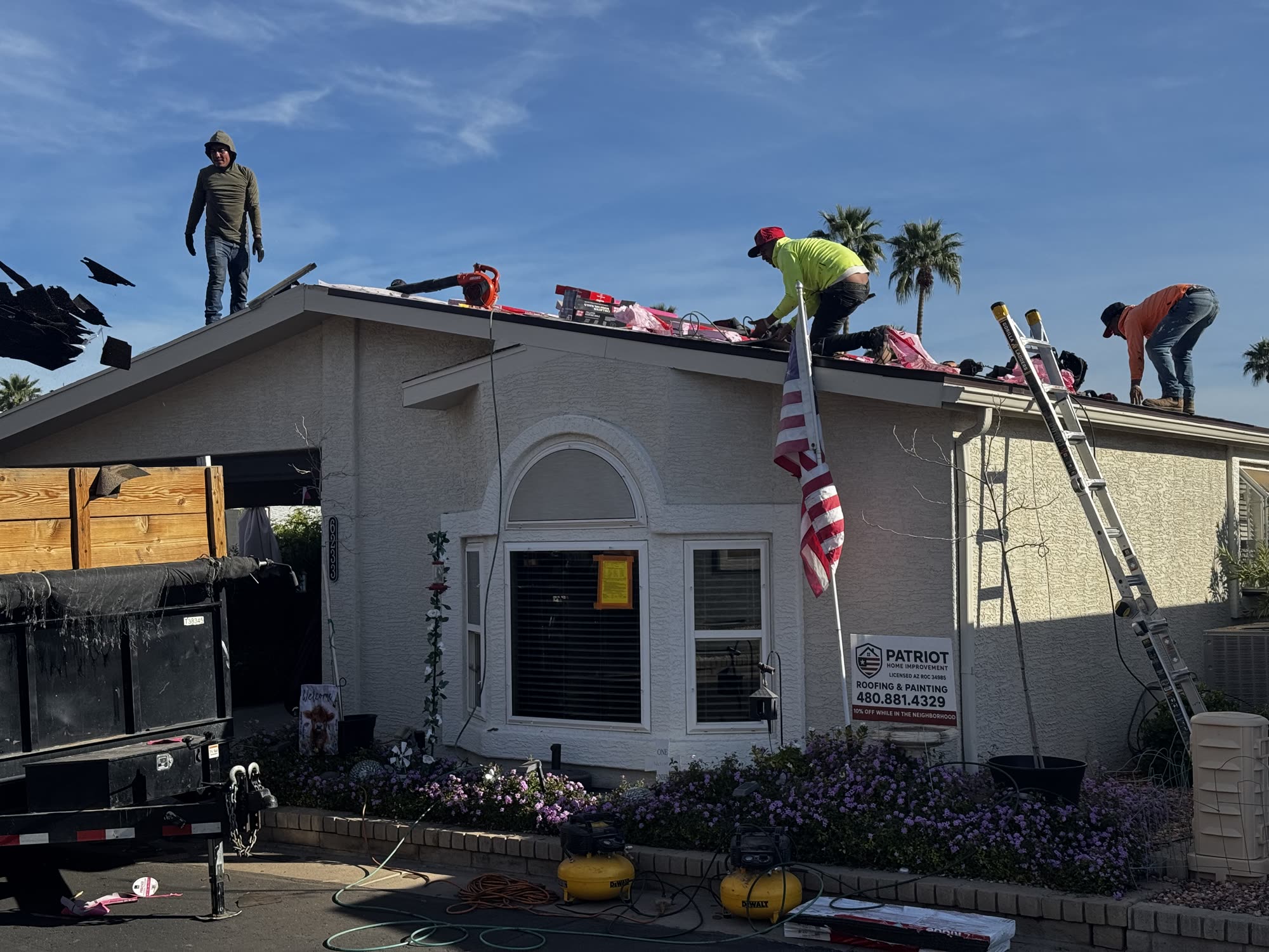 The Patriot Home Improvement crew on a job site in Chandler, Arizona