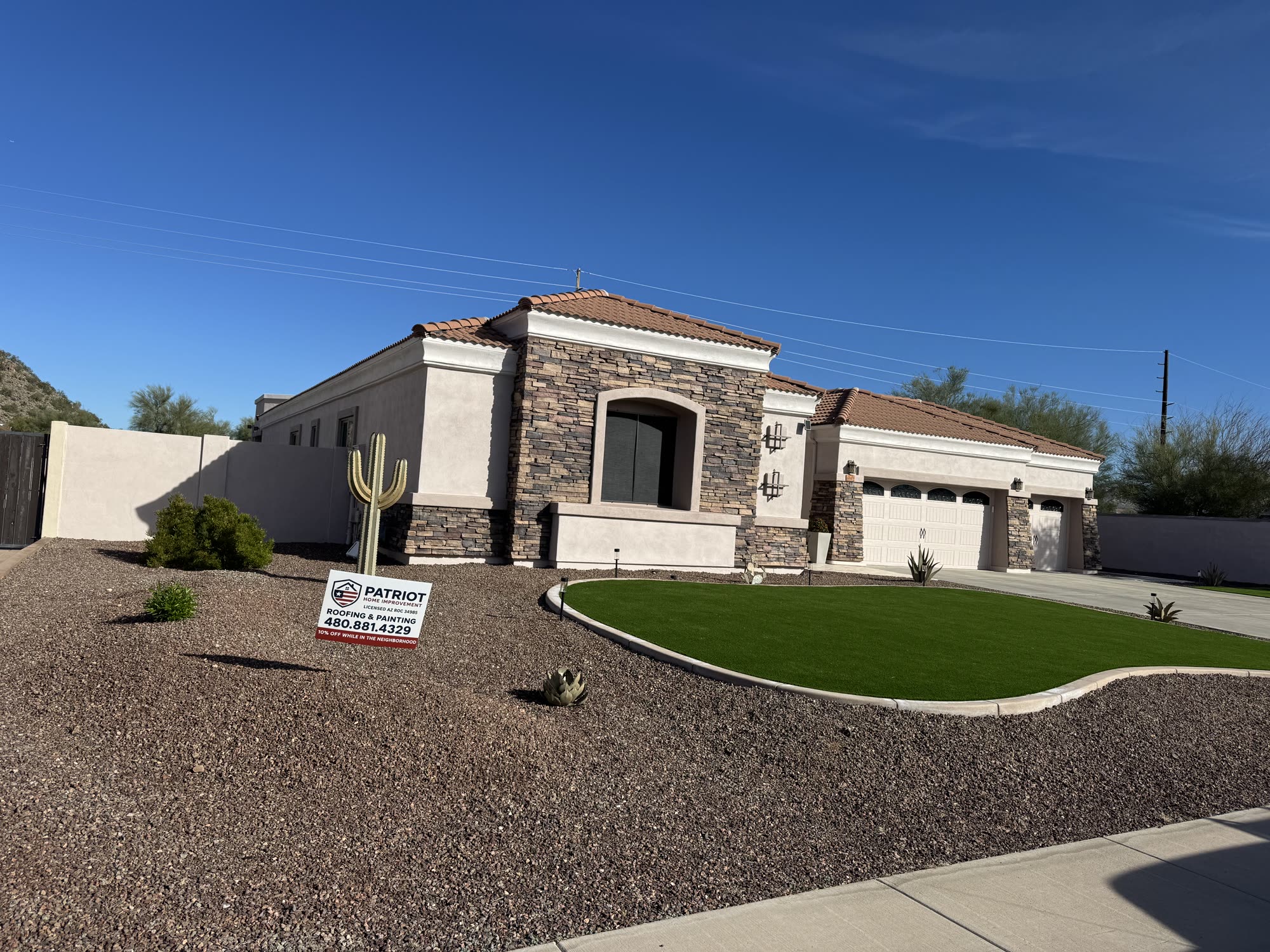 Freshly painted Arizona stucco home